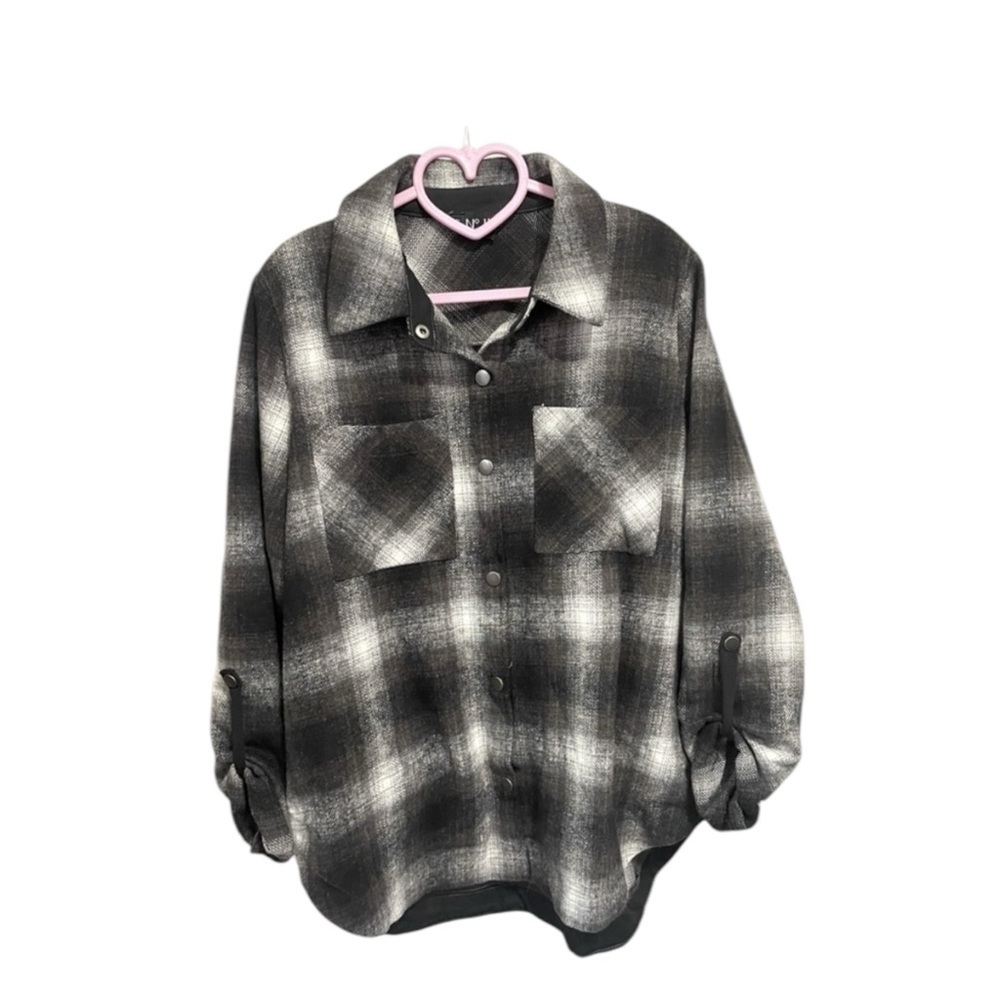 No 11 Los Angeles White and Black‎ Fleece Jacket Shirt Size S/M